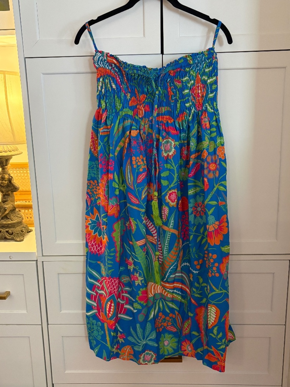 Gretchen Scott Mystic Garden Convertible Maxi Skirt Dress Blue Floral Smocked